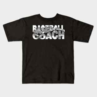 Wavy Baseball Coach White Kids T-Shirt